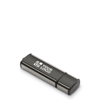 Pen USB com tampa e contorno com acabamento metálico