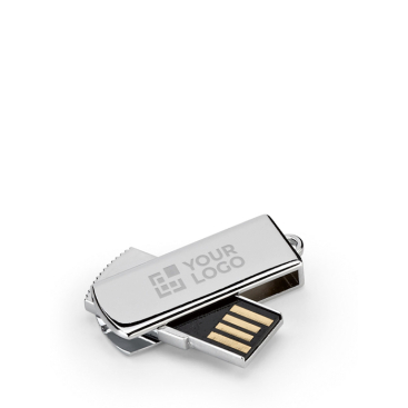 USB retráctil metal disponível acabamento cromado personalização total
