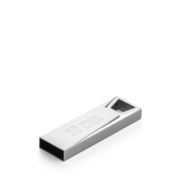 USB alumínio modelo mini em cor crómio acetinado personalização total