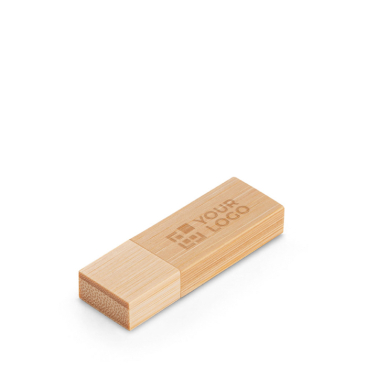 Pen USB com estrutura de madeira de bambu e tampa personalização total