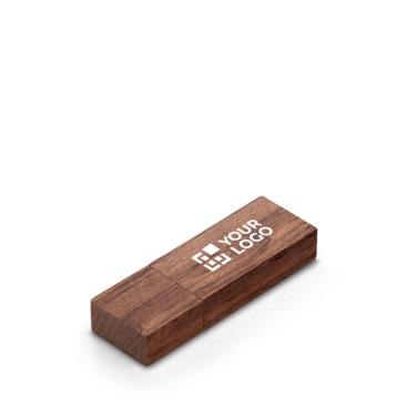 Pen USB estrutura de madeira de nogueira e tampa personalização total