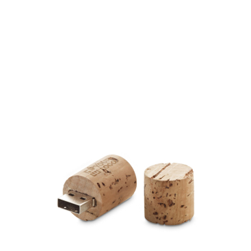 Pen USB de cortiça em forma de rolha de vinho personalização total