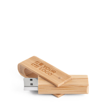 Pen USB feita de madeira de bambu giratória personalização total