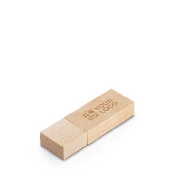 Pen USB de madeira de bambu ou ácer giratória personalização total