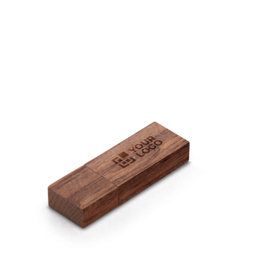 Pen USB feita de madeira de nogueira com tampa personalização total