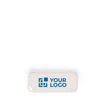 Pen USB ecológica cana de trigo forma retangular personalização total