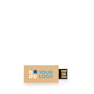Pen USB ecológica de cana de trigo quadrada personalização total