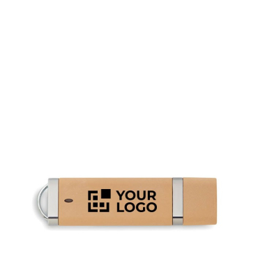 Pen USB de cana de trigo com tampa e fixação personalização total