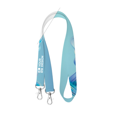 Lanyard duplo gancho para sublimação, feito por medida, feito na Europa