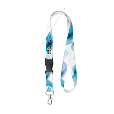 Lanyard de RPET a cores, por medida, com fivela, feito na Europa
