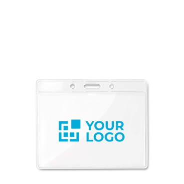Porta-identificação transparente de 10 x 8 cm para publicidade