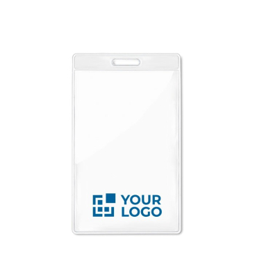 Porta-identificação vertical transparente personalizado