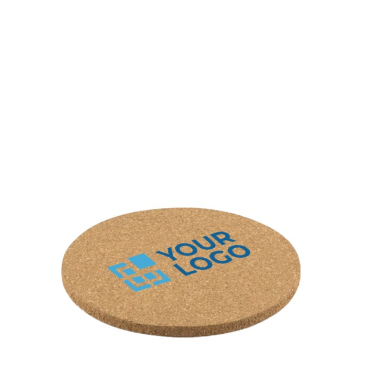 Base redonda personalizada de cortiça com logótipo
