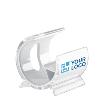 Suporte personalizado para telemóvel curvado e transparente