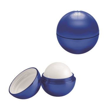 Bálsamo labial com logo em caixa oval colorida FPS 15 UV