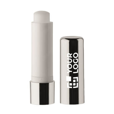 Bálsamo labial natural embalagem efeito metálico FPS 15