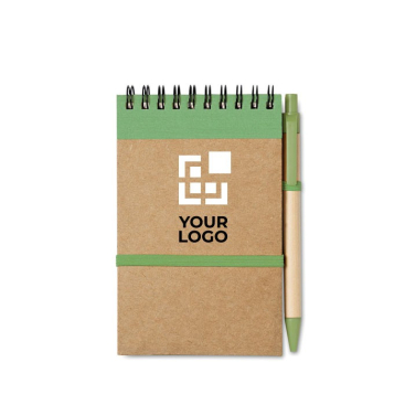 Caderno corporativo sustentável com caneta A6 folhas lisas