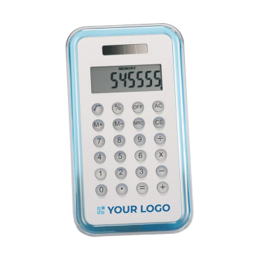 Calculadoras promocionais com design cor azul