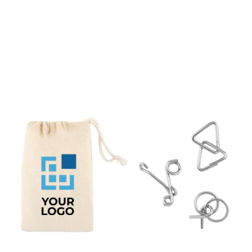 Conjunto de 3 puzzles num saco de algodão para clientes