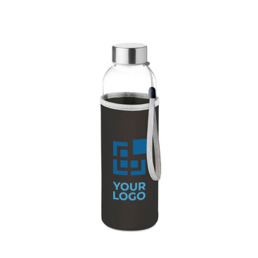 Garrafa de água personalizada de vidro com capa 500ml