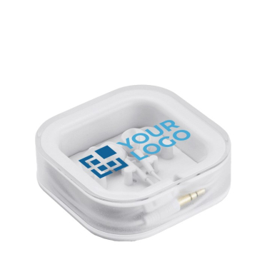 Auriculares para brindes de silicone com fio e logo