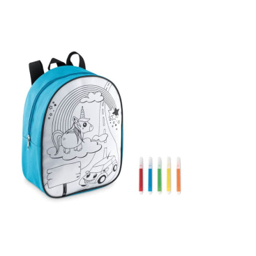 Mochila para colorir para crianças em poliéster para entregar em eventos