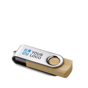 USB de madeira clara ou escura com clip giratório