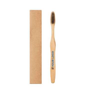 Escova de dentes de bambu com caixa de kraft