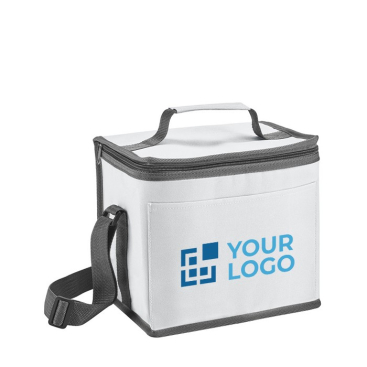 Lancheira termo promocional com alça ajustável e bolso frontal