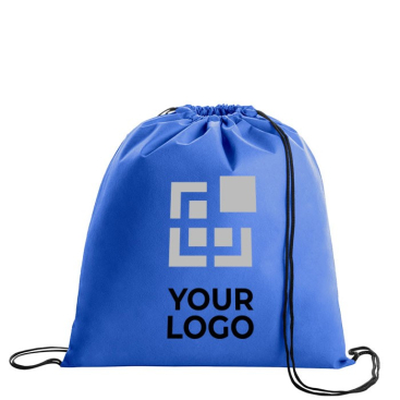 Mochila personalizada barata em non-woven 80 g/m2 com cordões