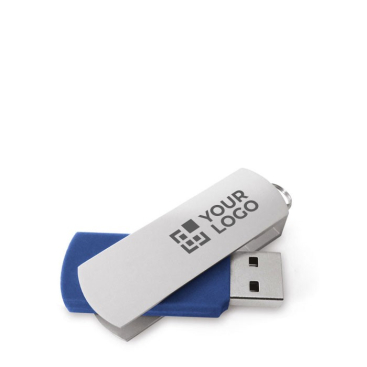 USB rotativo de alumínio com acabamento retangular colorido
