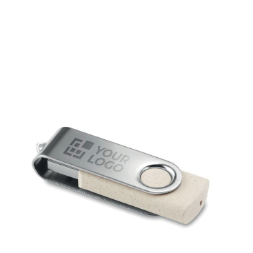 Pen USB publicitária ecológica, estrutura de palha de trigo