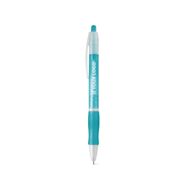 Caneta de plástico barata para brindes tinta azul