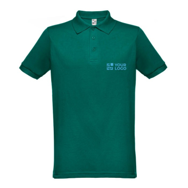 Polo com logo a cores em algodão e poliester 200 g/m2 THC Berlin
