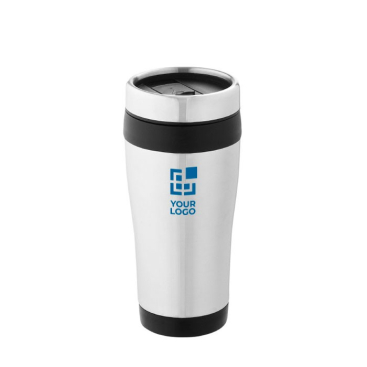 Copo térmico personalizado económico em aço e plástico 410ml