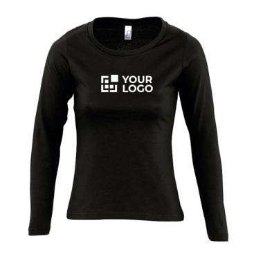 Camisola feminina de manga comprida com logo vista principal