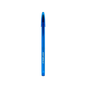 Caneta com logotipo colorida com tampa e tinta azul BIC® Style Clear