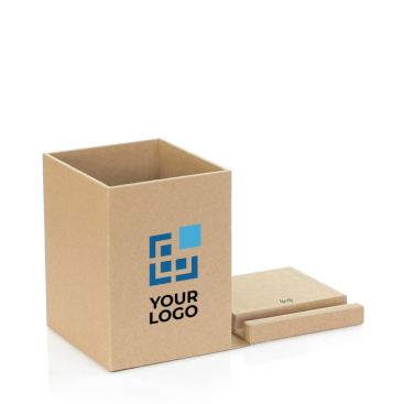 Porta-lápis com suporte para telemóvel e carregador