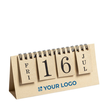 Calendário perpétuo personalizado em cartão com argolas