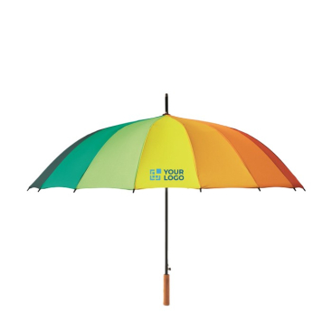 Guarda-chuva grande de 16 painéis com as cores arco-íris ø128,5