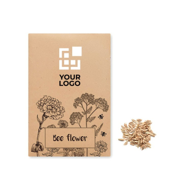 Sementes de flor de abelha em envelope kraft