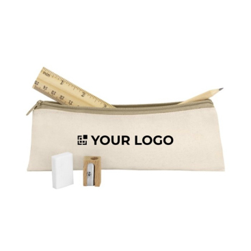 Conjunto de estojo de algodão com utensílio promocional