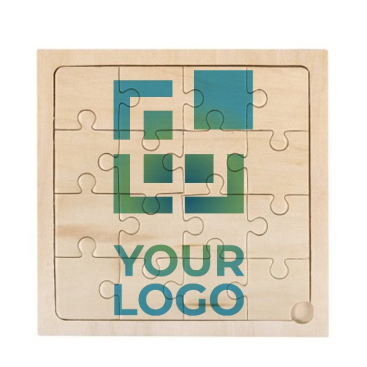 Puzzle publicitário de madeira impresso com imagem