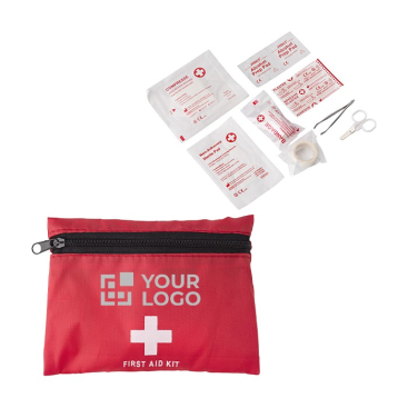 Kit primeiros socorros publicitário em saco com acessórios