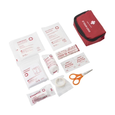Kit primeiros socorros de poliéster com fecho para empresas
