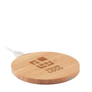 Carregador rápido sem fios promocional de bambu
