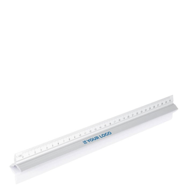 Régua personalizada triangular de alumínio com 5 escalas 30 cm