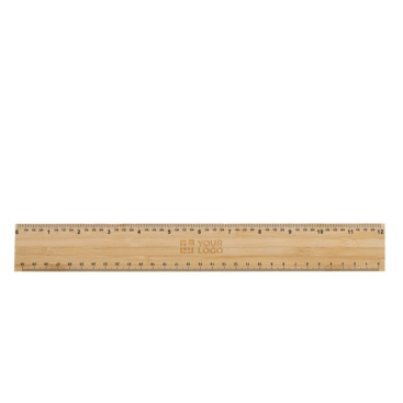 Régua de bambu grossa com design de dupla face e várias medidas 30cm