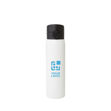 Termo de aço inoxidável reciclado com abertura de botão 450ml