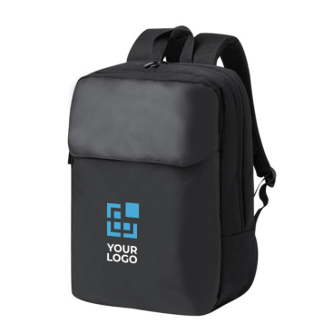 Mochila de pele sintética para portátil com bolso frontal 15''